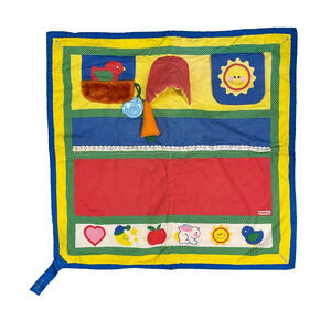 Vtg 80s 90s Playskool Baby Fold N Go Play Mat Activity Quilt Blanket Tummy Time